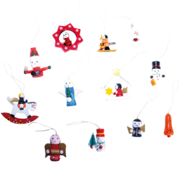 St Helens Assorted Wooden Hanging Decorations 12 Pack - Size: 170 x 200 x 20cm - Red - Wilko - thumbnail 1