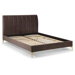 Julian Bowen Deco Double Truffle Velvet Bed Frame - Gold - Wilko - thumbnail 5