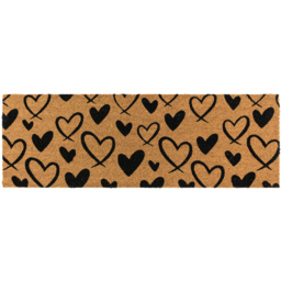 JVL Hearts Coir Latex Backed Door Mat and Runner Set - Size: 121 x 41 x 4cm - Brown - Wilko - thumbnail 6