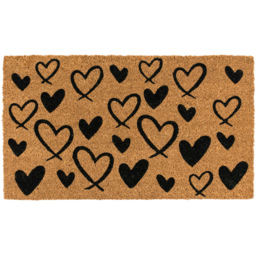 JVL Hearts Coir Latex Backed Door Mat and Runner Set - Size: 121 x 41 x 4cm - Brown - Wilko - thumbnail 5