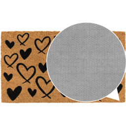 JVL Hearts Coir Latex Backed Door Mat and Runner Set - Size: 121 x 41 x 4cm - Brown - Wilko - thumbnail 7