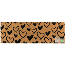 JVL Hearts Coir Latex Backed Door Mat and Runner Set - Size: 121 x 41 x 4cm - Brown - Wilko - thumbnail 4