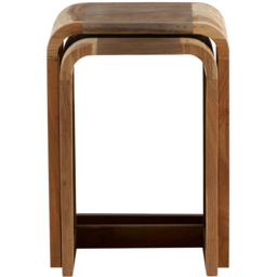 Brooklyn Aleiny Hardwood Nest of Tables Set of 2 - Brown - Wilko - thumbnail 4