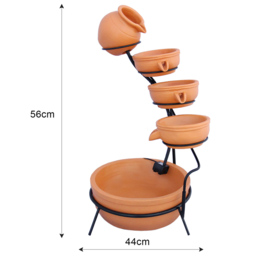 Monster Shop 4 Tier Terracotta Solar Water Feature - Size: 50 x 44 x 56cm - Orange - MonsterShop - Wilko - thumbnail 7