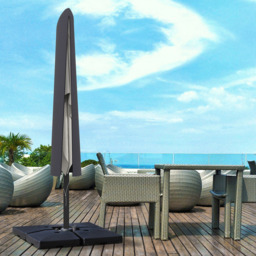 Outsunny Dark Grey Garden Parasol Cover with Rod and Zipper - Size: 160 x 60 x 60cm - Wilko - thumbnail 3