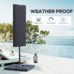Outsunny Dark Grey Garden Parasol Cover with Rod and Zipper - Size: 160 x 60 x 60cm - Wilko - thumbnail 7