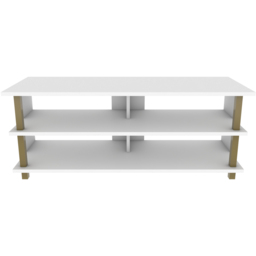 Decorotika Pueblo 4 Open Shelf Gold and White Wide TV Unit - Size: 47 x 120 x 45cm - Multi - Wilko - thumbnail 3