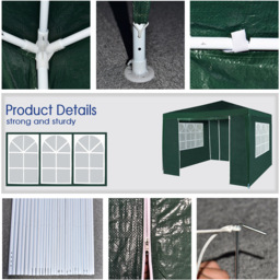 Green 3 x 3m Event Gazebo with Removable Sides - MCC - Wilko - thumbnail 5