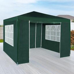 Green 3 x 3m Event Gazebo with Removable Sides - MCC - Wilko