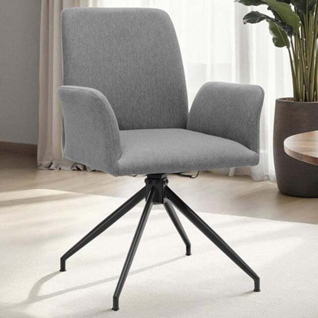 tectake Daya Set of 2 Anthracite Upholstered Swivel Chair - Size: Single - Grey - Wilko - image 1