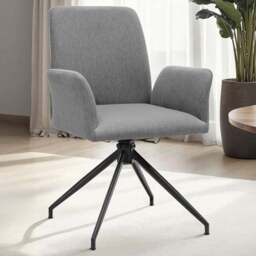 tectake Daya Set of 2 Anthracite Upholstered Swivel Chair - Size: Single - Grey - Wilko