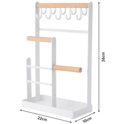 H&O Direct 4 Tier White Jewellery Display Rack - Size: 26 x 22 x 10cm - Wilko - thumbnail 6
