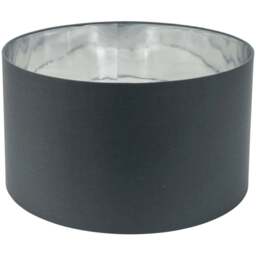 ValueLights Reni Charcoal and Metallic Chrome Large Ceiling Drum Lamp Shade 45cm - Size: 25 x 45 x 45cm - Grey - Wilko
