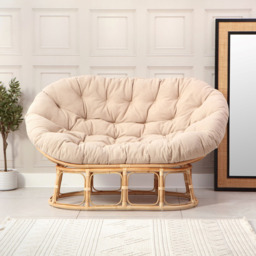 Desser Furniture Papasan 2 Seater Cloud and Natural Sofa - Brown - Wilko - thumbnail 7