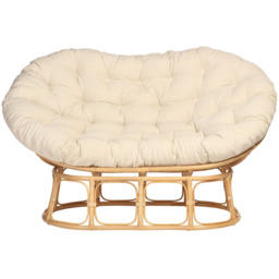 Desser Furniture Papasan 2 Seater Cloud and Natural Sofa - Brown - Wilko - thumbnail 4