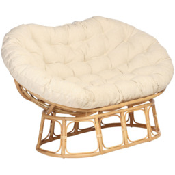 Desser Furniture Papasan 2 Seater Cloud and Natural Sofa - Brown - Wilko - thumbnail 3