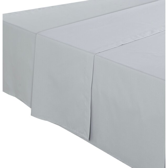 My Home Polycotton Flat Bed Sheet - Silver/Double - Wilko - image 1