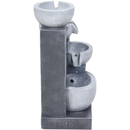 Living and Home 4-Tier Stone Effect Cascading Bowl Solar LED Water Feature - Size: 47 x 27 x 22cm - Grey - Wilko - thumbnail 5