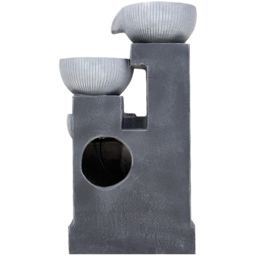 Living and Home 4-Tier Stone Effect Cascading Bowl Solar LED Water Feature - Size: 47 x 27 x 22cm - Grey - Wilko - thumbnail 6
