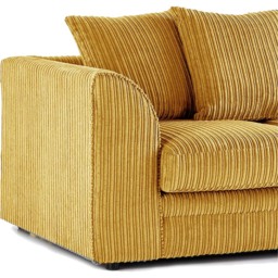 Luxor 2 Seater Mustard Jumbo Cord Scatter Back Sofa - Yellow - Wilko - thumbnail 4