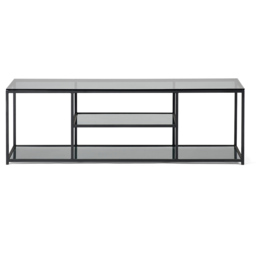 Julian Bowen Chicago 2 Shelf Smoked Glass TV Unit - Size: 40 x 140 x 47cm - Black - Wilko - thumbnail 4