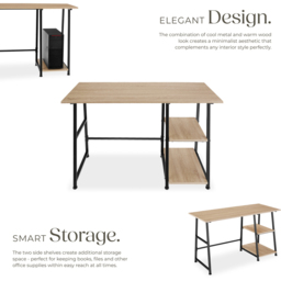 tectake Paisley Oak Sonoma Trapezoidal Desk - Brown - Wilko - thumbnail 4