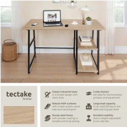 tectake Paisley Oak Sonoma Trapezoidal Desk - Brown - Wilko - thumbnail 7