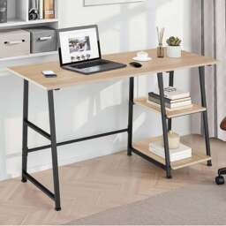 tectake Paisley Oak Sonoma Trapezoidal Desk - Brown - Wilko - thumbnail 1