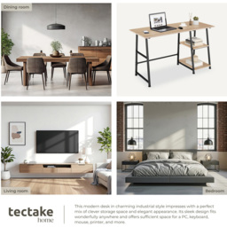 tectake Paisley Oak Sonoma Trapezoidal Desk - Brown - Wilko - thumbnail 6