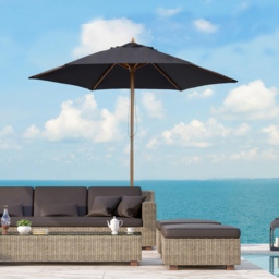 Outsunny Black Wooden Umbrella Parasol 2.5m - Size: 2m - Wilko - thumbnail 3