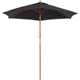 Outsunny Black Wooden Umbrella Parasol 2.5m - Size: 2m - Wilko