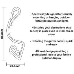 Xmas Haus Large White Gutter Hooks 16 Pack - Size: 2 x 3 x 7cm - Wilko - thumbnail 4