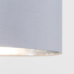 ValueLights Reni Grey and Metallic Chrome Medium Ceiling Drum Lamp Shade - Size: 35 x 20 x 35cm - Wilko - thumbnail 4