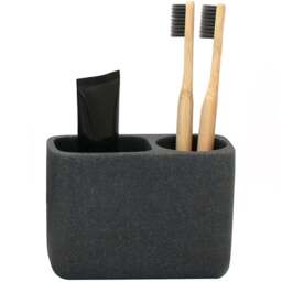 Grey Nordic Toothbrush Holder - Size: 13 x 9 x 6cm - Wilko