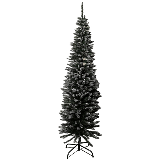 Samuel Alexander Green Snow Tipped Pencil Slim Artificial Christmas Tree 6.5ft - Size: 7ft - Wilko - image 1
