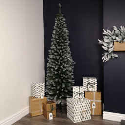 Samuel Alexander Green Snow Tipped Pencil Slim Artificial Christmas Tree 6.5ft - Size: 7ft - Wilko - thumbnail 3