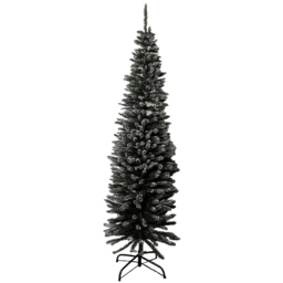 Samuel Alexander Green Snow Tipped Pencil Slim Artificial Christmas Tree 6.5ft - Size: 7ft - Wilko - thumbnail 1