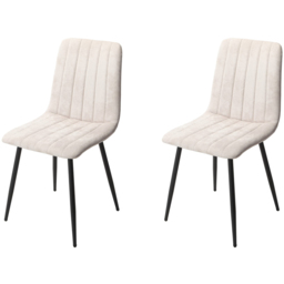 Core Products Aspen Set of 2 Natural and Black Straight Stitch Dining Chair - Brown - Wilko - thumbnail 5