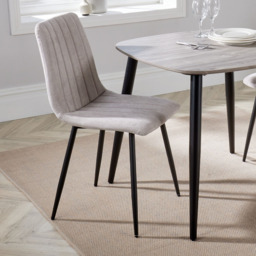 Core Products Aspen Set of 2 Natural and Black Straight Stitch Dining Chair - Brown - Wilko - thumbnail 6