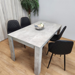 Kosy Koala 4 Seater Faux Leather Dining Set Stone Grey Effect and Black - Multi - Portland - Wilko - thumbnail 4