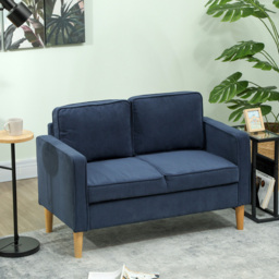 HOMCOM 2 Seater Blue Corduroy Sofa with Storage - Wilko - thumbnail 5