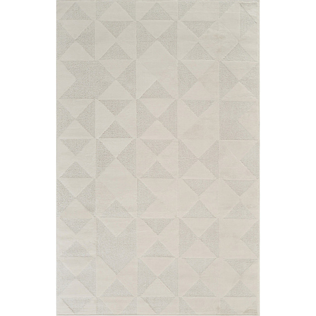 Desire Rugs Hamilton Cream Geometric Triangle Mosaic Rug 80 x 150cm - Size: 150 x 80 x 1.3cm - Wilko - image 1
