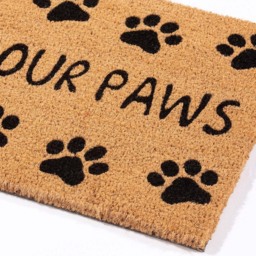 Eselle Astley Wipe Your Paws Printed Black Coir Door Mat 40 x 60cm - Size: 40 x 60 x 1.5cm - Brown - Wilko - thumbnail 4