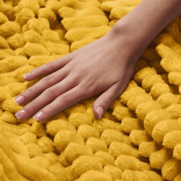 Velosso Ochre Plain Corduroy Throw 150 x 200cm - Size: 150 x 200 x 1cm - Wilko - thumbnail 4