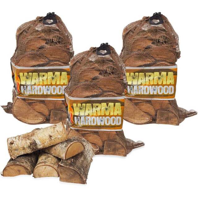 Warma Hardwood Net Bag 18kg 3 Pack - Size: 90 x 50 x 30cm - brown - Wilko - image 1