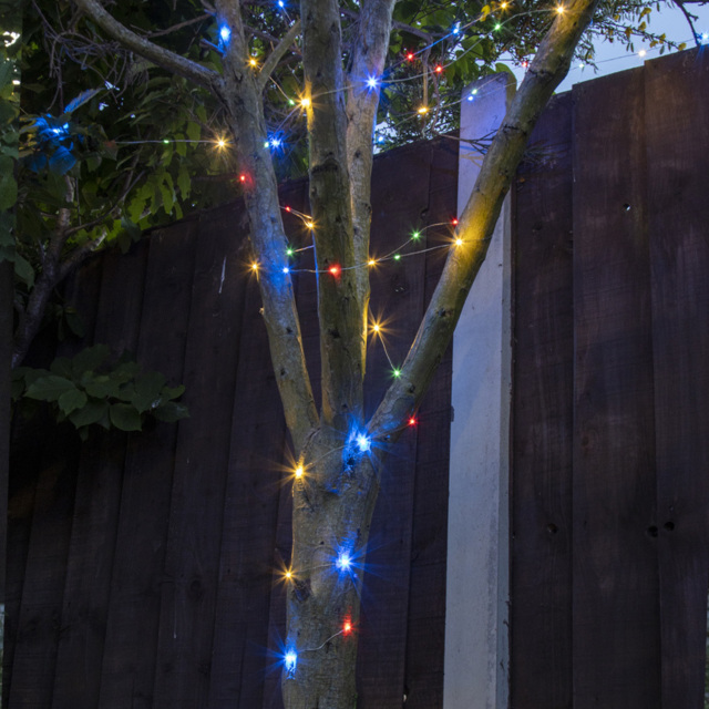 GardenKraft Multicolour 100 Micro Solar LED String Light - Size: 15 x 12 x 7cm - Wilko - image 1