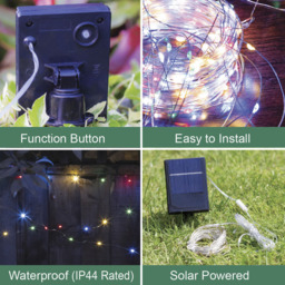 GardenKraft Multicolour 100 Micro Solar LED String Light - Size: 15 x 12 x 7cm - Wilko - thumbnail 7