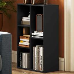 HOMCOM 5 Shelf Black Bookshelf - Size: 80 x 24 x 50cm - Wilko - thumbnail 1
