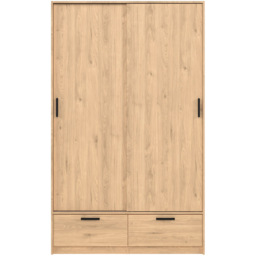 Florence Line 2 Door 2 Drawer Jackson Hickory Oak Wardrobe - Size: 2 Door, 2 Drawer - Brown - Furniture to Go - Wilko - thumbnail 4
