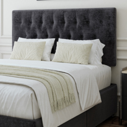 Bedmaster Small Double Black Naples Linen Divan Base with Lona Headboard - Wilko - thumbnail 3